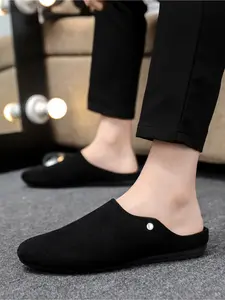 Premium Black & Light Gray Suede Slip-On Shoes 2026 New Style Soft-Textured Slip-On Loafers Comfortable Everyday Streetwear