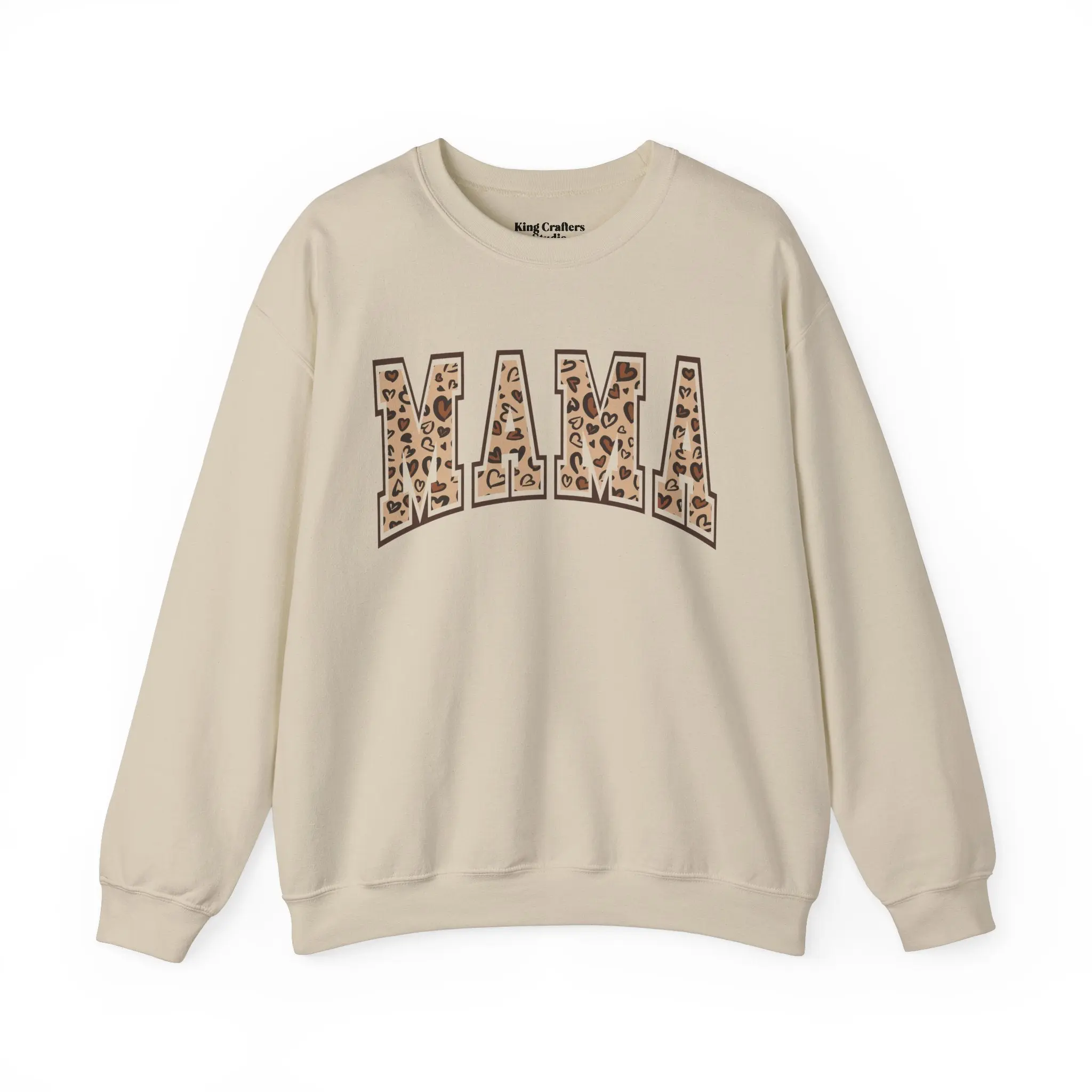 Cheetah Print Mama Sweatshirt Womenswear Long Sleeve Crewneck
