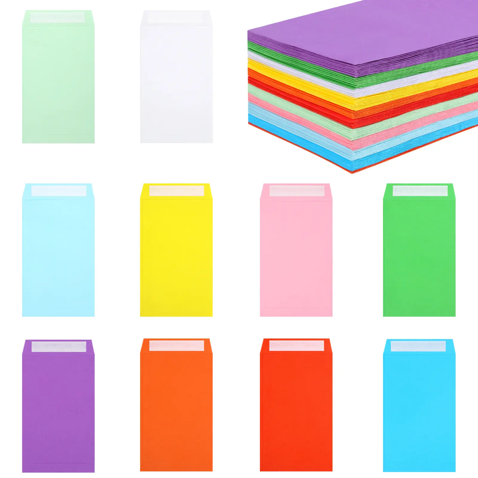 120pcs Self-Sealing Cash Envelopes， Envelopes Money Saving Challenge, 3.2x6.6inch Money Envelopes for Cash, Key Envelopes for Coins, Checks, Gift Cards & Tickets(10 Vibrant Colors) Office Stationery Supplies, Home Office, Cash Envelope System