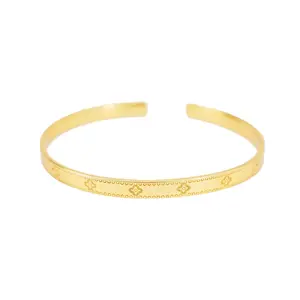 RELLY-JEWELRY  SZ001 Unisex Bangle Bracelet  with Elegant Engraving Fashion Trends for Women or Men