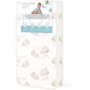 3 inch Spring Coil Portable Crib Mattress |   Greenguard Gold Certified, Brown clouds