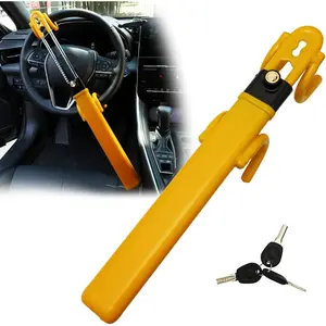PENSUN Steering Wheel Lock, Anti-Theft Device for Cars, Adjustable Length Clamp Double Hook Locks with 3 Keys, Universal Fit for Cars, Trucks, Vans, and SUVS