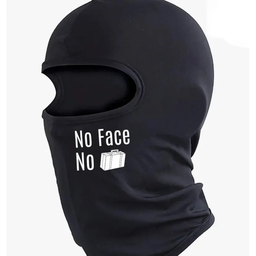 Custom No Face No Case Black Shiesty Mask Full Face Balaclava Cold Weather Lightweight Breathable Polyester Material