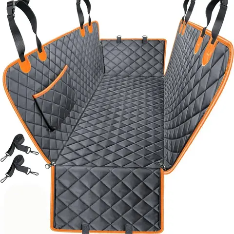 Waterproof Quilted Pet Backseat Seat Cover, Hammock-Style Dog Car Seat Protector, Fits Cars, Trucks, and SUVs
