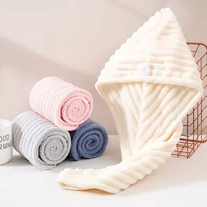 1Pcs Soft Coral Fleece Hair Drying Cap, Quick-Drying and Absorbent Microfiber Hair Drying Towel, Ideal for Wrapping Hair, Curly, Long, and Thick Hair with Wet Hair, Towel Wrap, Hair Drying Cap, Spa, Bathroom Amenities