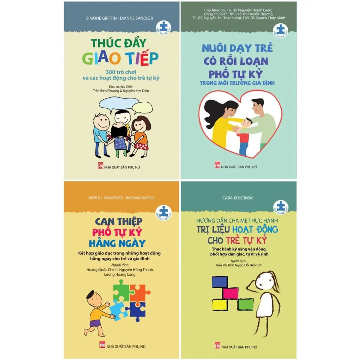 Trọn bộ Combo series sách cho trẻ tự kỷ- Đồng hành cùng trẻ tự kỷ (bộ 4 cuốn)