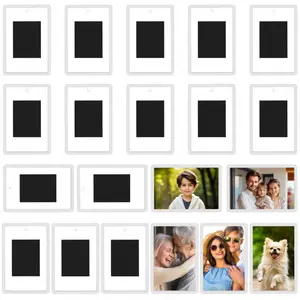 Blank Photo Frame, Insert Refrigerator Magnet, Mini Magnetic Refrigerator Photo Frame, Semi-Transparent Clear Acrylic Blank Refrigerator Small Photo Magnet, Gift for Family and Friends