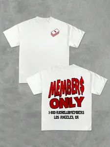 Members Only’ Rich Club Graphic Tee — Urban Hip-Hop Streetwear! Bold Red ‘Members Only’ Print & Cash Detail On Black Base, Relaxed Fit For Edgy Style. Standout Top Blending Exclusive Vibe & Comfort, Ideal For Daily Stylish Looks.