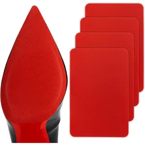 10 Pcs Red Sole Protectors Self-Adhesive Shoe Bottom Protector Silicone Anti Slip Shoe Insoles Fashion Accessories
