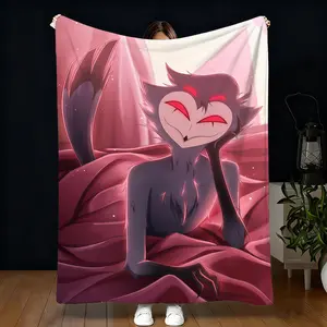 Helluva Boss Flannel Blanket, Family Shared Sofa Leg Cover, Student Dorm Small Blanket, Cozy and Warm, Perfect for Home and Travel