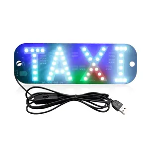 Taxi Sign Light USB On/Off Button, Bright Taxi LED Sign, Suction Cup Window Placement for Taxi Car (RGB)