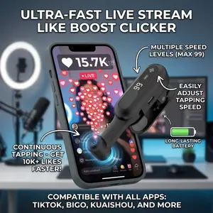 Adjustable Speed Wireless Auto Clicker, Rechargeable Smart Screen Tapper, Ultra Quiet Hands-Free Automatic Touch Device for Live Streaming Likes Mobile Games and Daily Phone Tasks