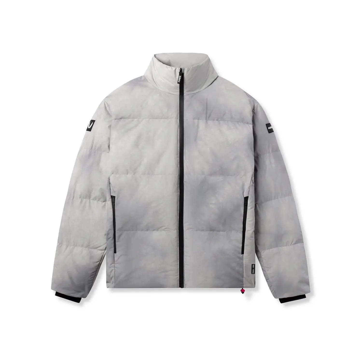 Men's PrimaLoft® Weather-Ready Puffer Coat - Grey "Wave Dye", Menswear Tops with Minimalist Shell Design, Coats, Soft, Pockets, Sleeve, Zipper, Standard Fit