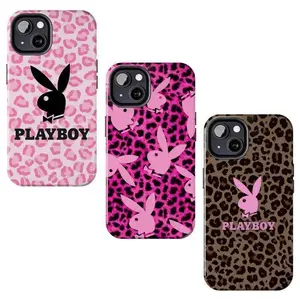 Playboy Pink Leopard Print Phone Case — Compatible with iPhone 17/16/15/14/13/