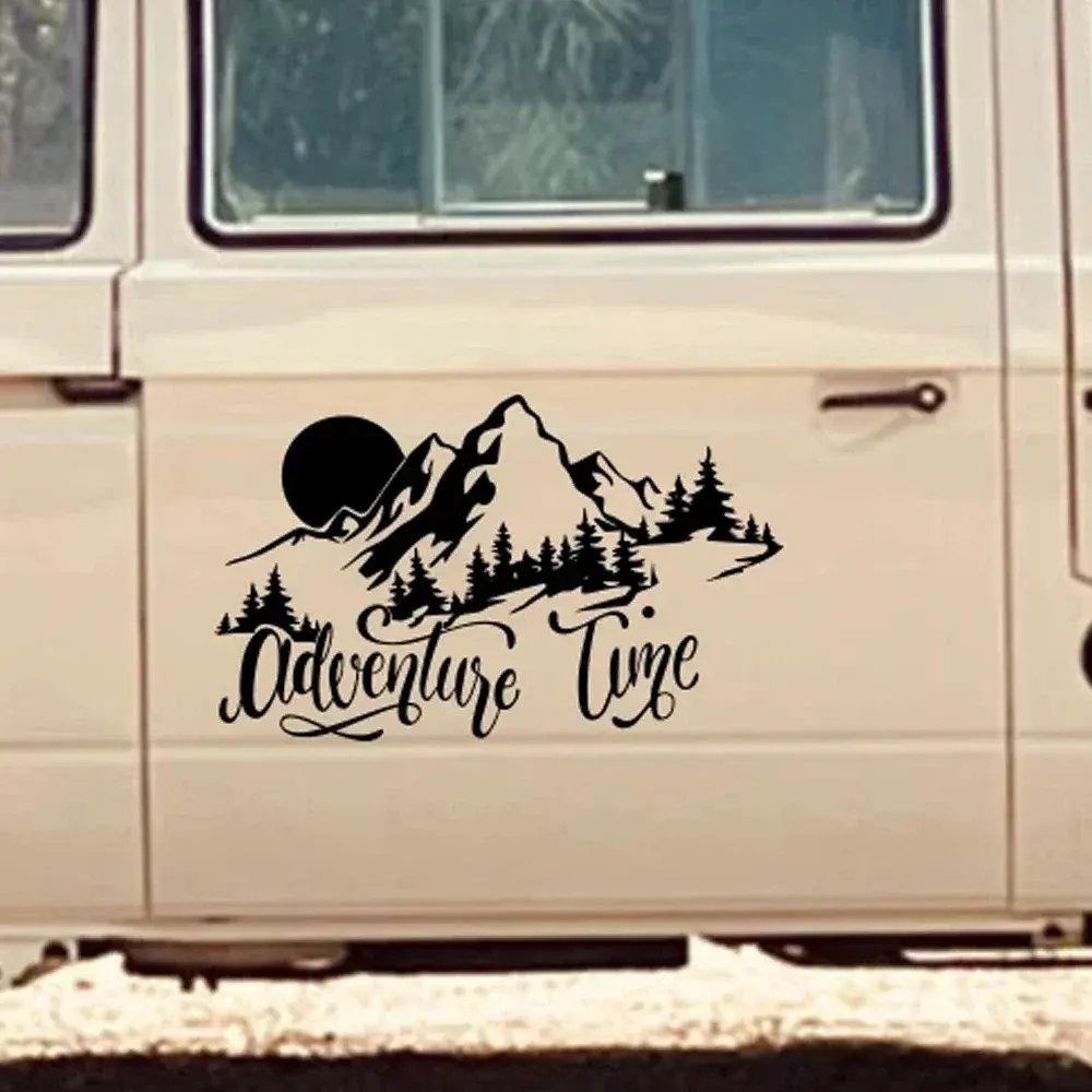 Car Adventures Mountain Decor Sticker Auto Tuning Accessories for Camper Van SUV Motorhome Caravan RV Vanlife Decor Decal Cover