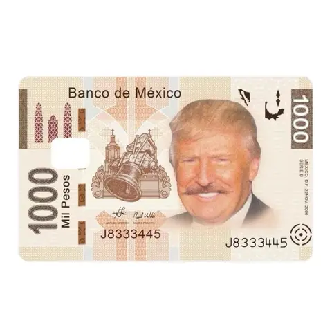 Donald Trump Peso Funny Trendy Card cover vinyl decal Humor Durable