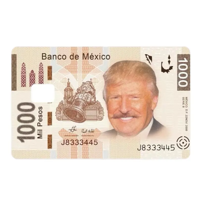 Donald Trump Peso Funny Trendy Card cover vinyl decal Humor Durable