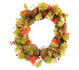Northlight Berries and Pinecones Harvest Twig Wreath 18" Unlit