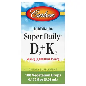 Carlson Super Daily® D3 + K2, 0.172 fl oz (5.08 ml)