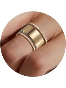 2-Pack 14 Golden Plated Stacking Rings for Oura Gen 4/Oura Gen 3, Cubic Zirconia Oura Ring Stack for Women