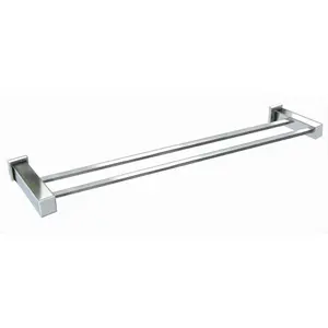 212 MAIN Square Series 30 In. Double Rail Towel Bar, Bathroom Accessory, Wall-Mounted Home Supply That Holds Towels (8212-30)