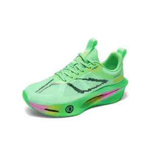 Couple Lightweight Running Shoes, Shock Absorption Bounce Breathable Anti-Slip, One-Piece Upper, Elastic Outsole, Carbon Plate, Multiple Colors