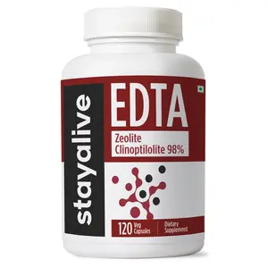 STAY ALIVE EDTA Capsules 1500mg with Zeolite 98% and Kale Extract Powder, 120 Pills, Non-GMO & Gluten Free Calcium Disodium EDTA Supplement
