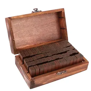 Number Alphabet Wooden Stamp with Box, 70pcs/1 Set DIY Handmade Wooden Box Seal Stamp, Diary Album Wedding Letter Stamp, without Inkpad