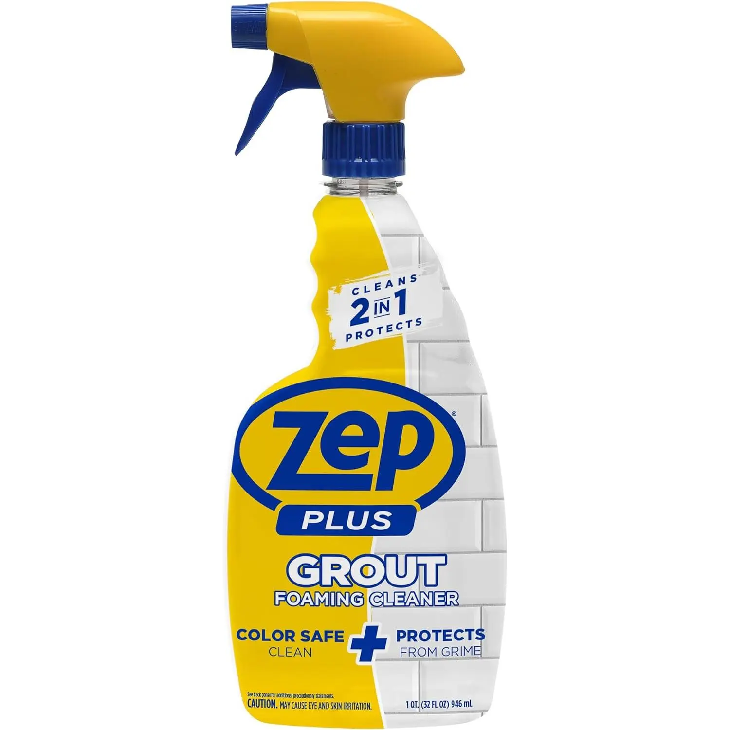 Zep Plus Grout Foaming Cleaner - R54212, 32 Fl Oz All-Purpose Household Cleaner with 2-in-1 Cleansing and Protective Benefits for Grout Against Water and Dirt limescale remover