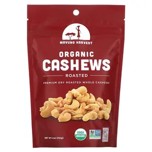 Mavuno Harvest Organic Cashews, Roasted, 4 oz (112 g)