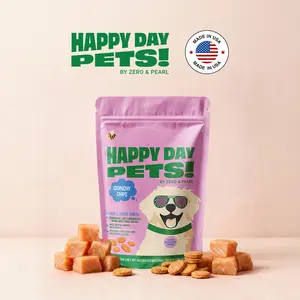 Happy Day Pets Natural Grain-Free Salmon Crunchy Dog Treats - Salmon, Sweet Potato, Sea Salt Chips - USA-Made Clean Snacks for Puppies & Adult Dogs