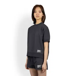 Womens Oversized Fleece Tee Shirt - Woodland Grey