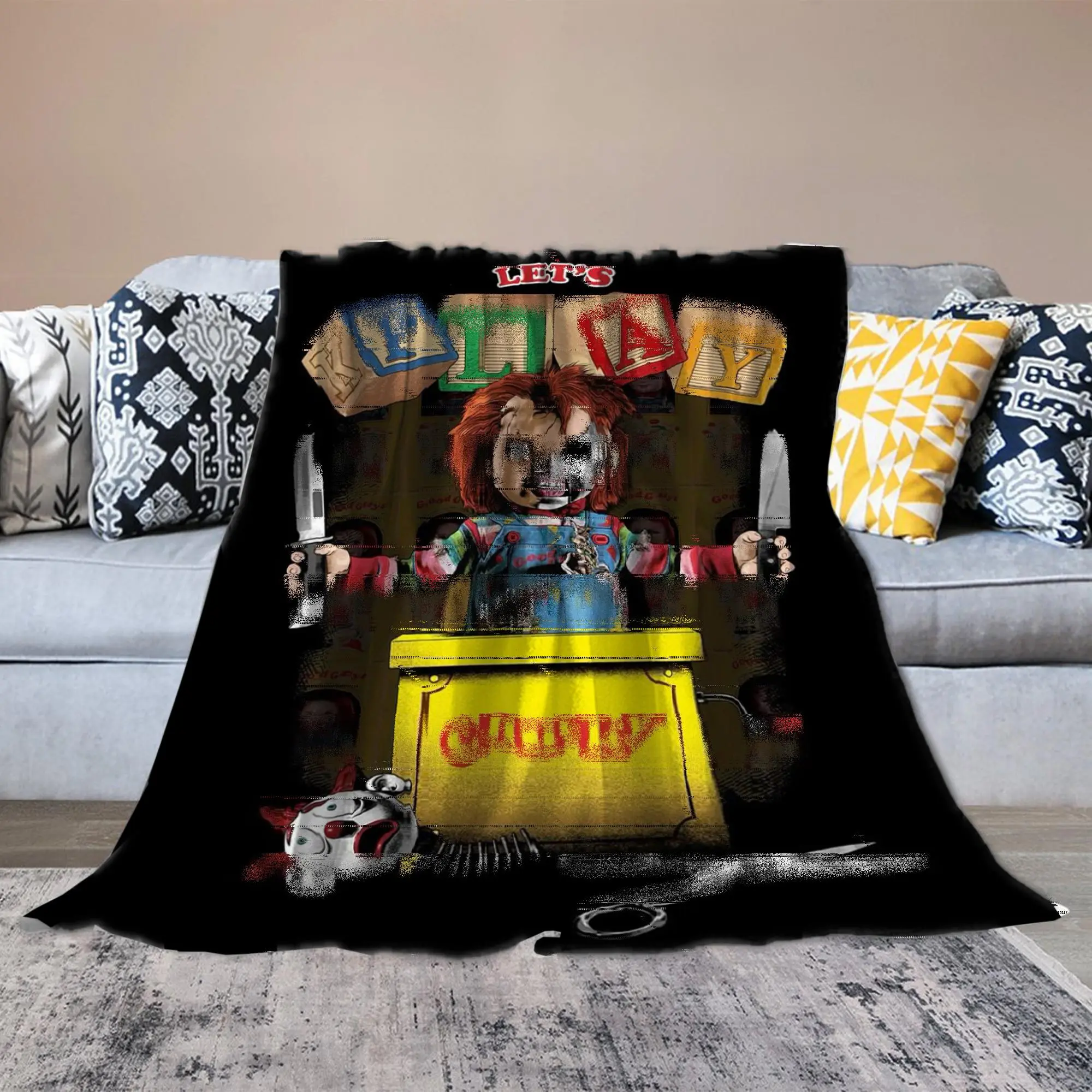 Chucky Ultra Soft Flannel Fleece Blanket | Cozy Lightweight Throw Blanket for Couch, Sofa, Bed & Travel a-209