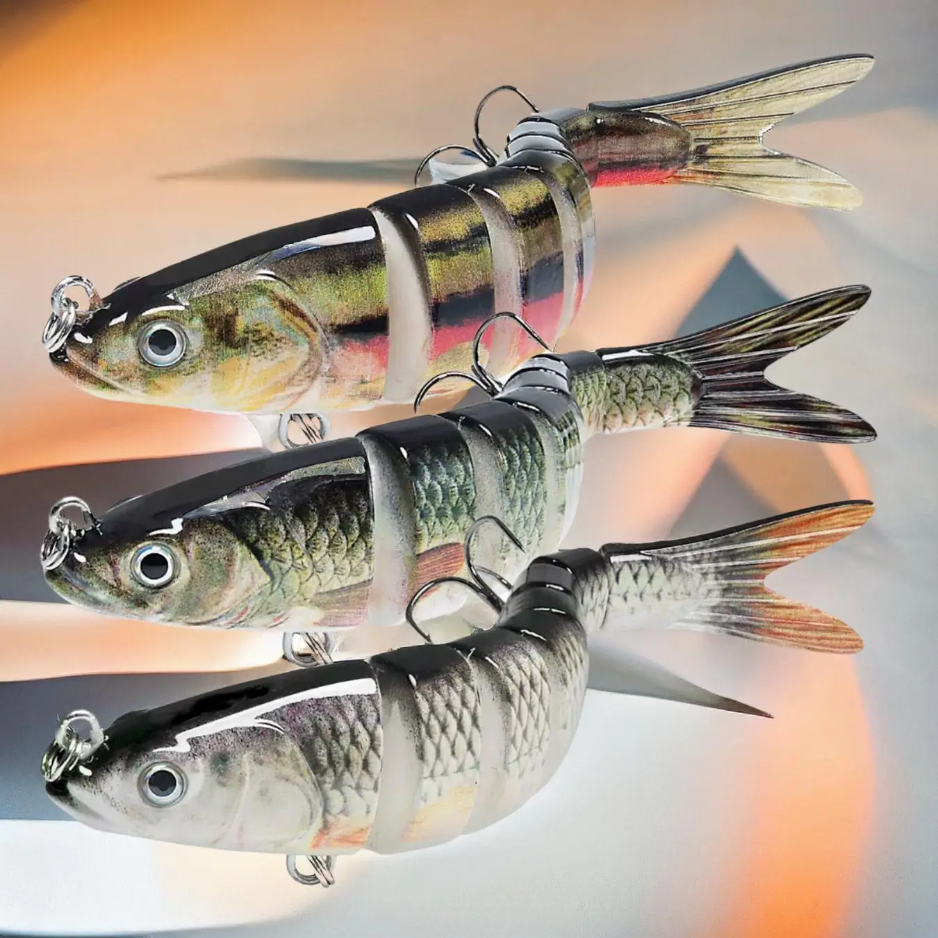 14cm Artificial Luress, 3 Counts/set Simulated Knotted Fishing Lures with Hooks, Fishing Accessories for Fishing Enthusiasts, Outdoor Fishing Accessor