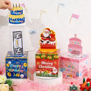 Christmas Party Gifts，Christmas Money  PullOut Gift Box: Pull-Out Christmas Card and Bags - Fun Way to Gift Cash for the Holidays, for Friends Wives Sisters,DIY Surprise Merry Pull Box Kit Christmas Holiday Birthday Party Supplies