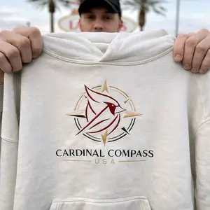 Cardinal Compass Signature Hoodie - USA Logo, Comfortable Fit, Ideal for Casual Wear