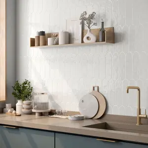 Doncaster Maple Sand 3x12 Scallop Glossy Ceramic Tile Sample