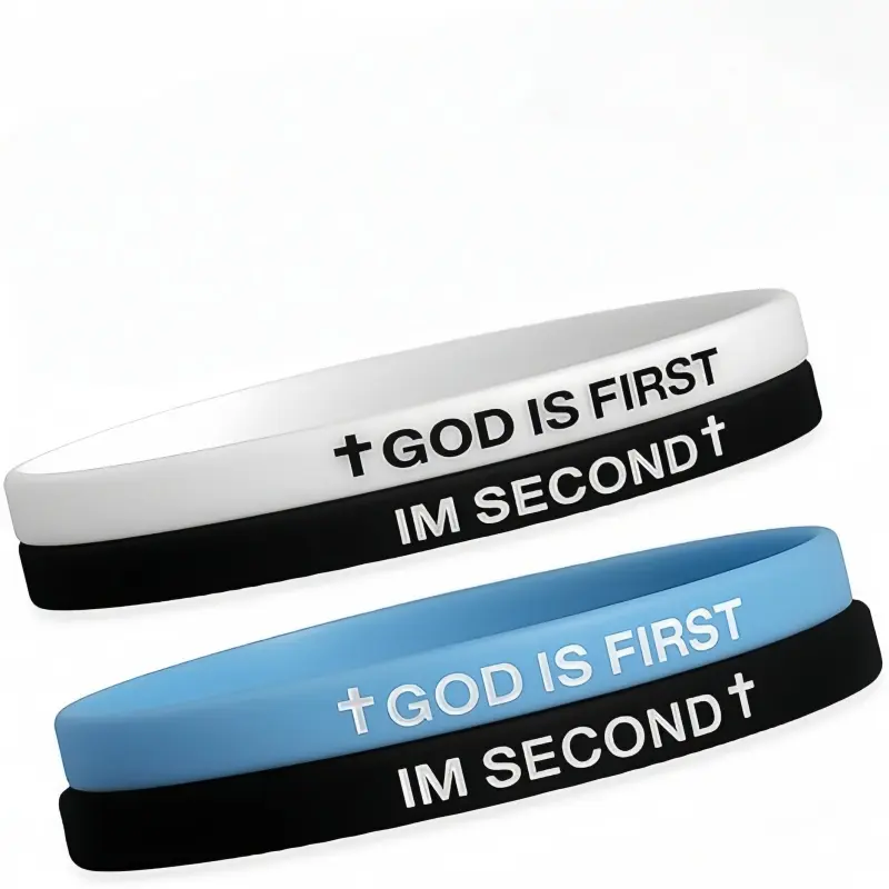 Inspirational Rubber Silicone Wristband Bracelets with Engraved Bible Verses and Cross for Women and Men Durable Religious Jewelry Gift Unisex Lightweight and Comfortable Trendy Stack Bangle