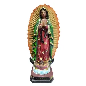 Virgen De Guadalupe 5" Inches Tall Statue Featuring a Colorful Design Our Lady of Brand New