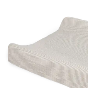 Organic Cotton Muslin Changing Pad Cover - Sand Stripe