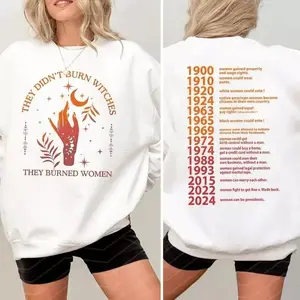 Women's Cotton Hoodie - "They Didn't Burn Witches They Burned" Graphic Tees, Unisex Witchy Feminist Top, Women's Rights Gift for Her (Thanksgiving Occasion)