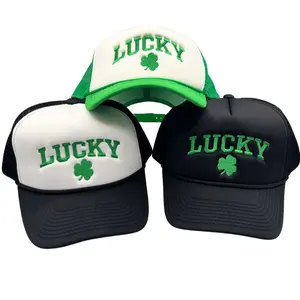 Lucky Trucker Hat Four Leaf Clover Trucker Cap