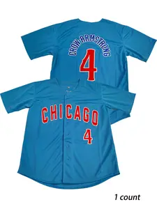 Chicago, 4 blue and other multi-color embroidered or printed breathable quick drying jerseys, casual daily sports micro elastic universal men's baseball jerseys, Classic Throwback Jersey