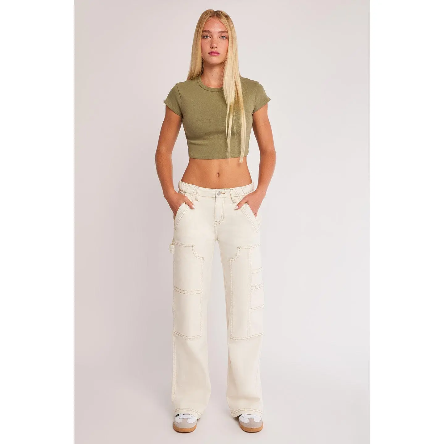 Lotus - Mid Rise Straight Leg Stretch Carpenter Utility Pant