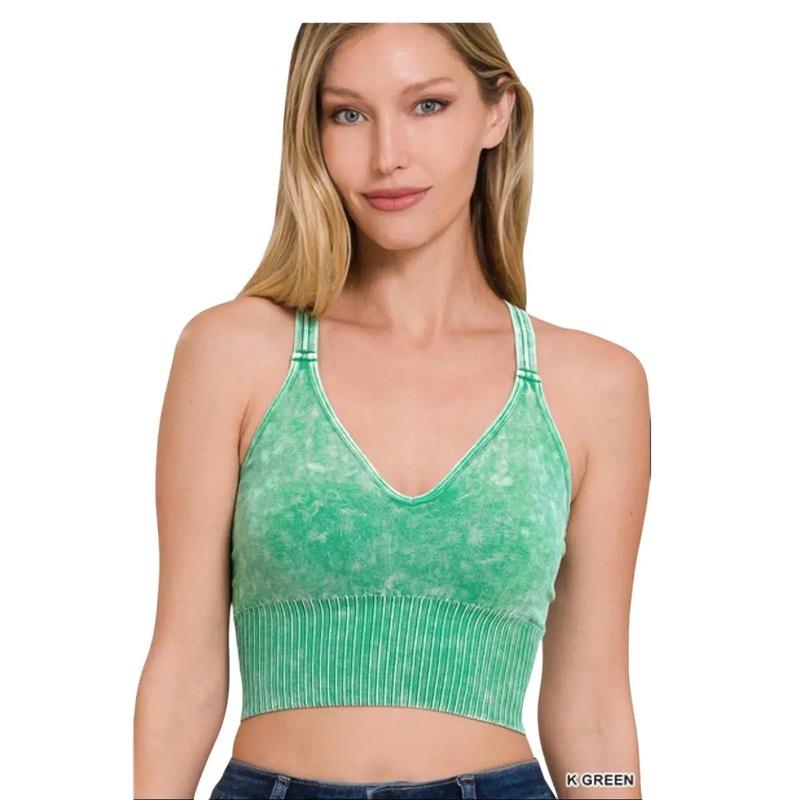 Mya Washed crisscross strap Back Cropped Tank Top Basic Fit Short Womenswear Casual Chic Comfortable Elegant Fitted Sexy Style Tube Formal Pieces