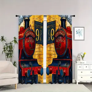 Hogwarts Express Platform 9¾ interior curtains: blackout, heat-insulating, and soft; suitable for home décor, Window Curtain, Thermal Insulated Curtain