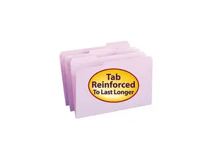Smead 17434 File Folders, 1/3 Cut, Reinforced Top Tab, Legal, Lavender, 100/Box