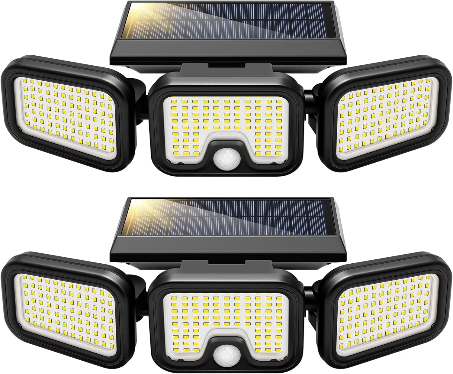 VIVOHOME Solar Flood Lights Outdoor 256 LED 2500LM Motion Sensor 3 Adjustable Heads IP65 Waterproof 270° Wide Lighting Angle for Porch Yard