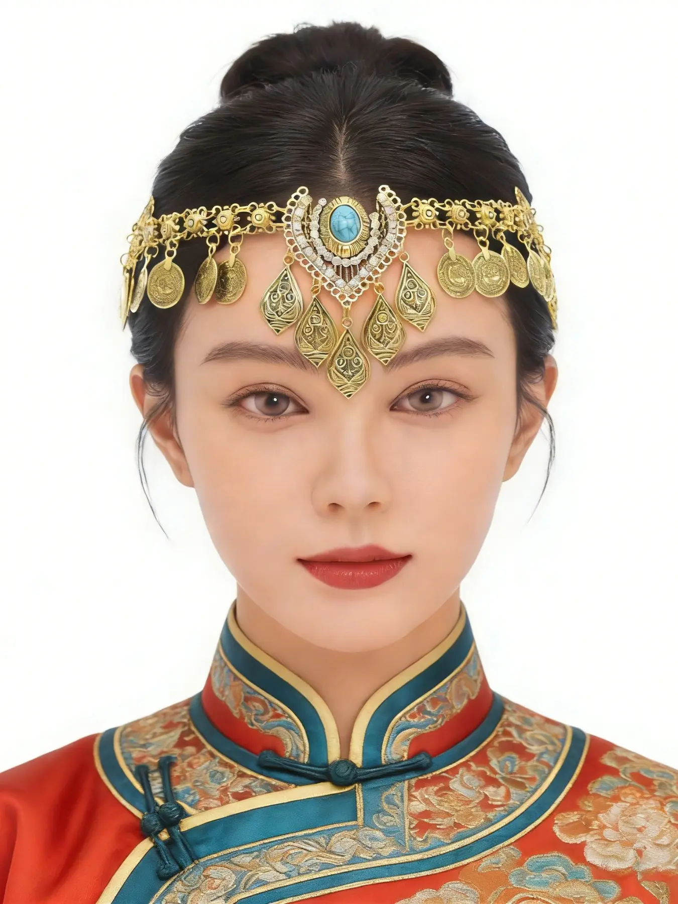 Vintage Rhinestone Carved Fringe Headband, Ethnic Style Dual Use Forehead Band Eyebrow Pendant, Ancient Wind Travel Photo Accessory, Jasmine Princess Crown, Styling Accessory