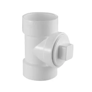 6" PVC DWV Flush Cleanout Tee W / Plug (H x H x FPT)